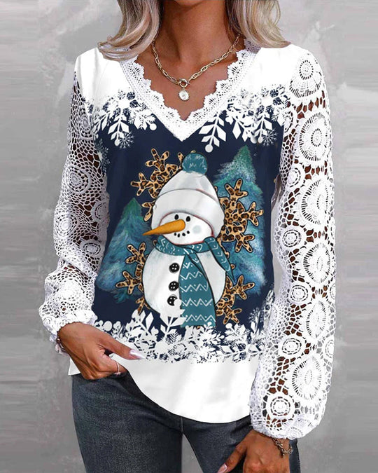 R&B | Spitzen und Schneemannmuster