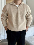 R&B | Rippstrickpullover mit Hohem Kragen und Reißverschluss Baumwolle Elegant und Bequem