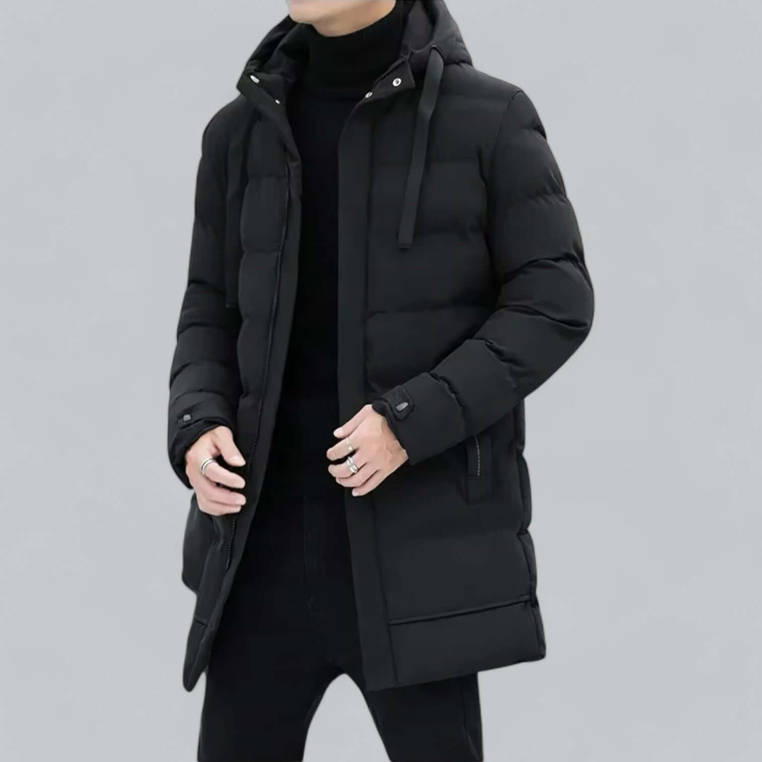 R&B | Lang geschnittene gepolsterte Winter Parka Jacke