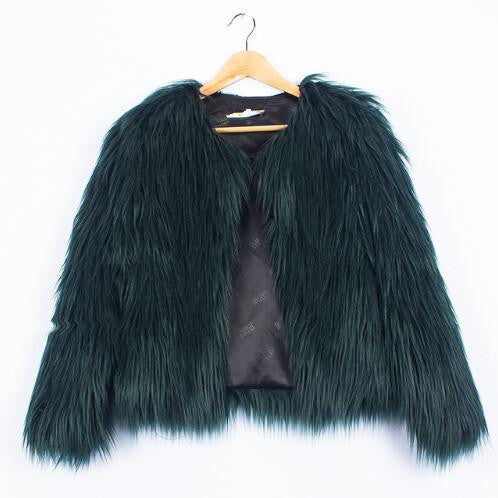 Damen Kunstfelljacke mit voluminösen Ärmel und lässigem Schnitt R&B
