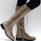 Elegante Hohe Damenstiefel mit Schnürdetails R&B