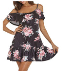 Damen Sommerkleid mit Rüschen und Blumenmuster R&B