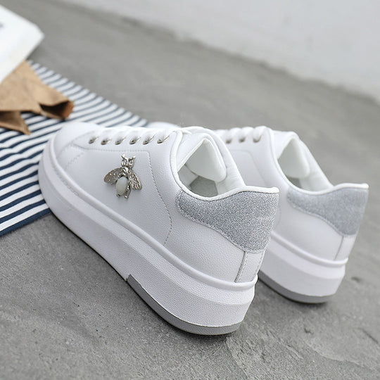 Damen modische Sneaker mit glitzerndem Akzent und Bienenanhänger R&B