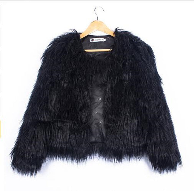 Damen Kunstfelljacke mit voluminösen Ärmel und lässigem Schnitt R&B
