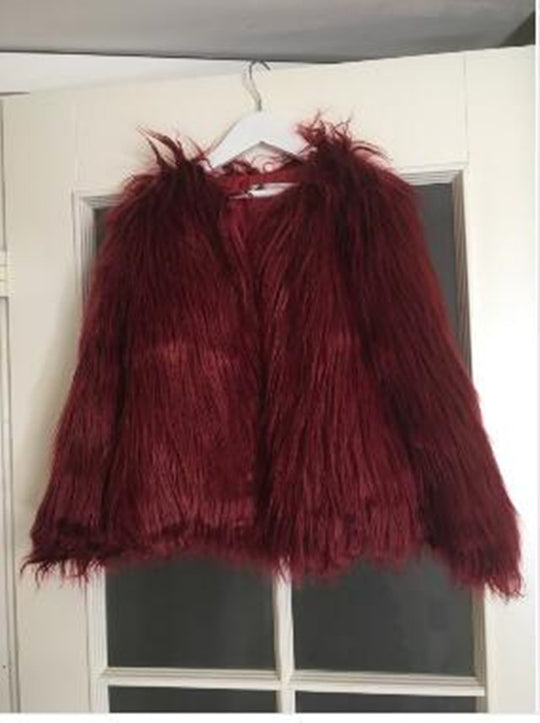 Damen Kunstfelljacke mit voluminösen Ärmel und lässigem Schnitt R&B