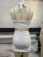 R&B | Ärmelloses Neck Tube Top Weste Hip Wrap Set