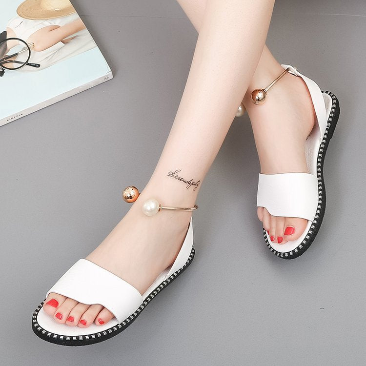 Damen Sandalen mit elegantem Leopardenmuster und dekorativem Fußkettchen R&B