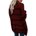 Damen Grobstrick-Cardigan mit gestreiftem Design und lässigem Schnitt