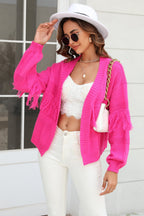 R&B | Fransenbesatz Offene Vorder-Cardigan