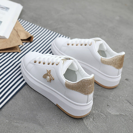 Damen modische Sneaker mit glitzerndem Akzent und Bienenanhänger R&B