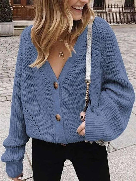R&B | Strickjacke mit Puffärmeln