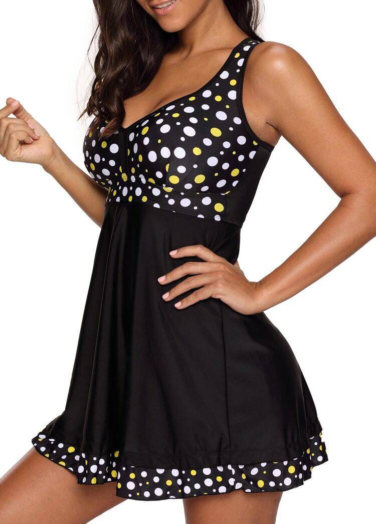 Damen Tankini mit elegantem Volant und integrierten Shorts R&B