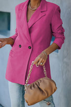 R&B | Doppelreihiger Blazer mit gepolsterten Schultern und Taschen