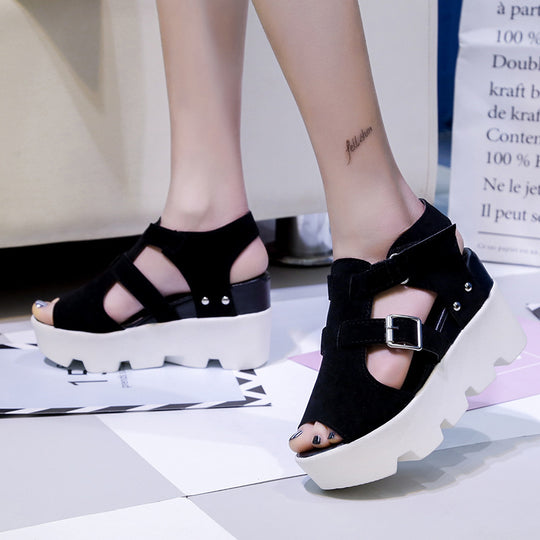 Damen Wedge-Sandalen mit verstellbaren Riemen und rutschfester Sohle R&B