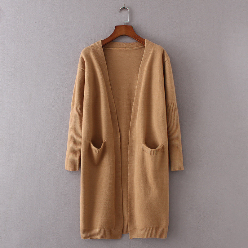 Damen Strickmantel mit tiefen Taschen und minimalistischer Silhouette R&B