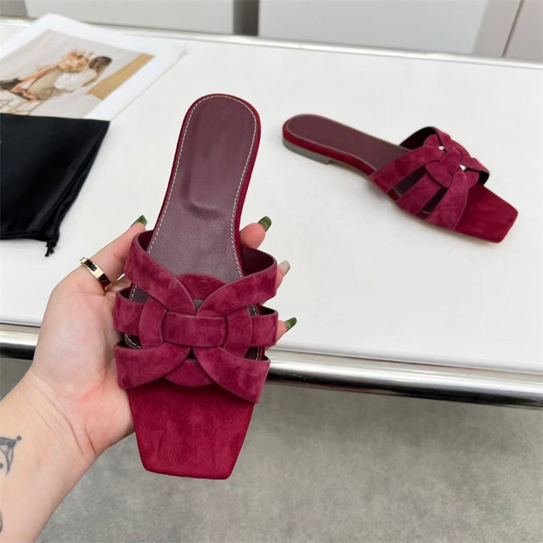 R&B | Damenmode Einfache Kreuz Mittel-Hoch Schuhe