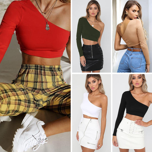 Damen Schulterfreies Crop-Top R&B