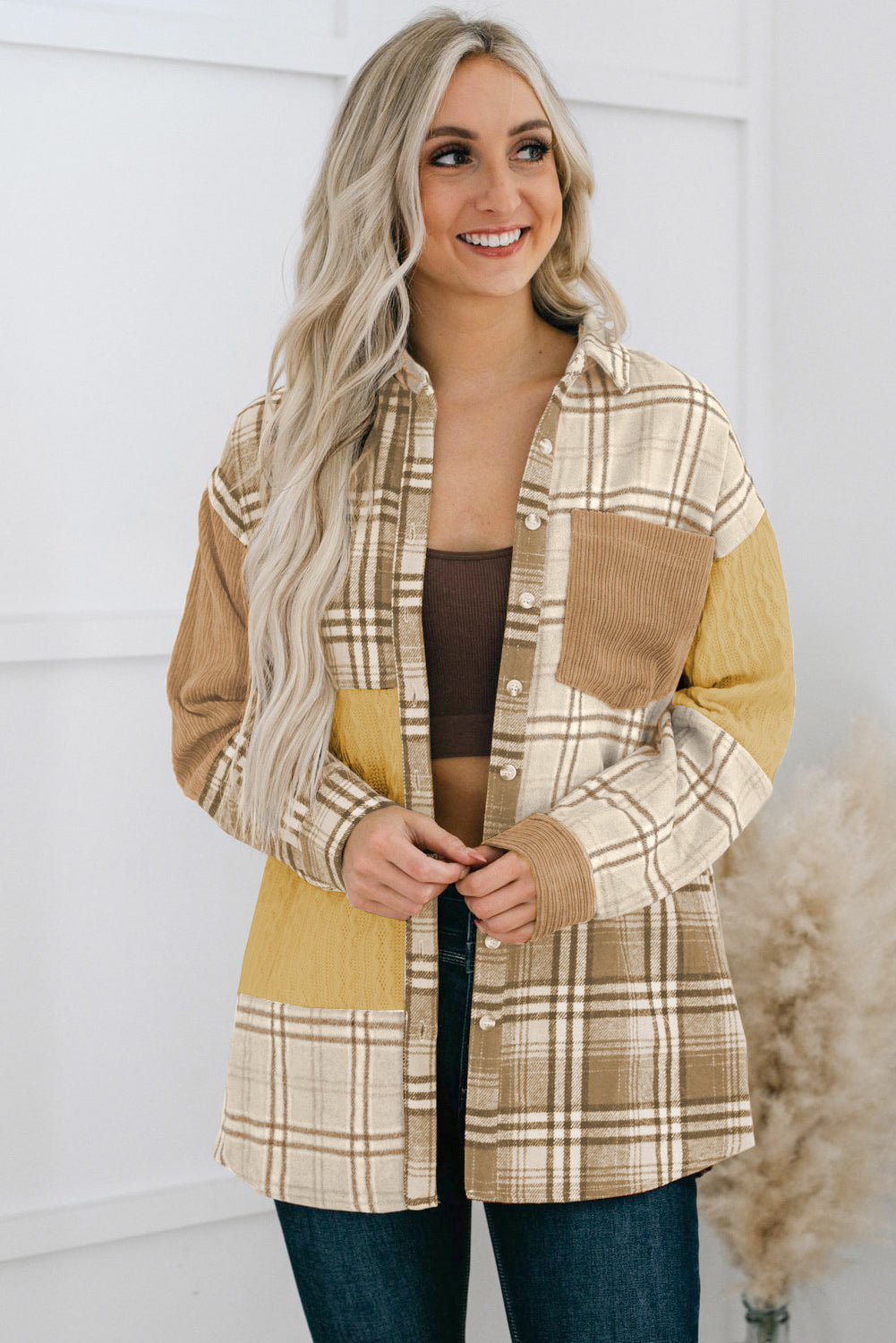 R&B | Gitterhemdjacke Weich und Bequem Perfekt für Den AlltagsgR&Brauch