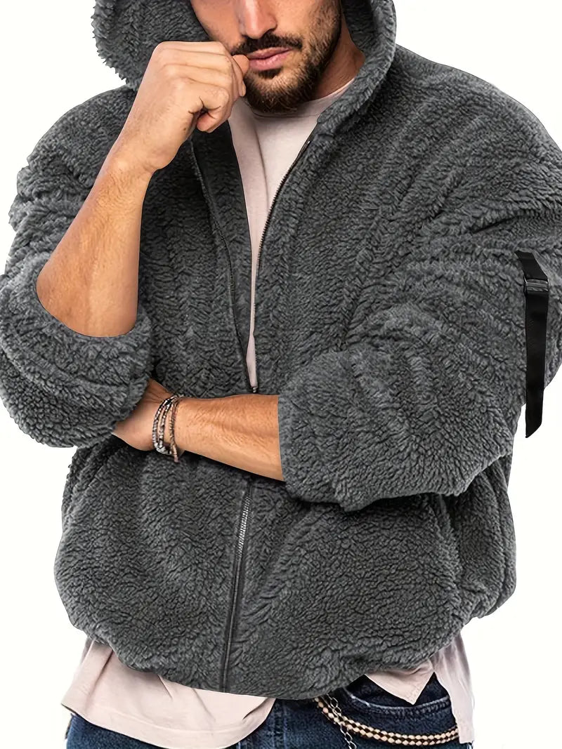 R&B Teddyjacke mit Reißverschluss für Männer