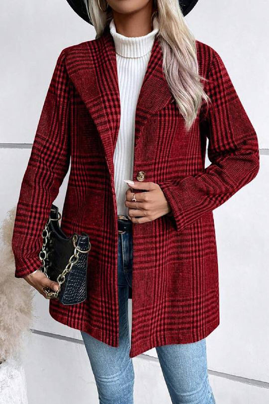 R&B | Kollektion Karierter Kragen Langarmjacke