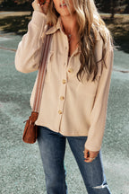 R&B | Rippierte Hemdjacke mit Brusttaschen Baumwollmischung Einfach und Elegant