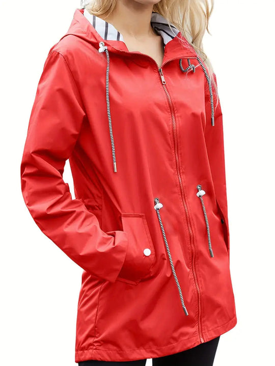 R&B | Lässiger Wasserdichter Hoodie mit Langen Ärmeln, Knie-Lang für Frauen Perfekt für Herbst und Winter