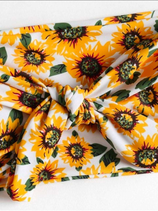 Damen Haarband mit verspieltem Sonnenblumenmuster R&B