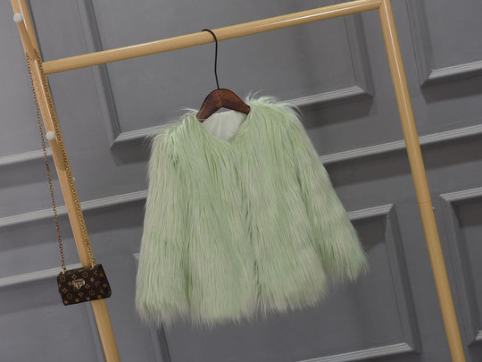 Damen Luxuriöser Kunstpelzjacke mit voluminösem Kragen R&B