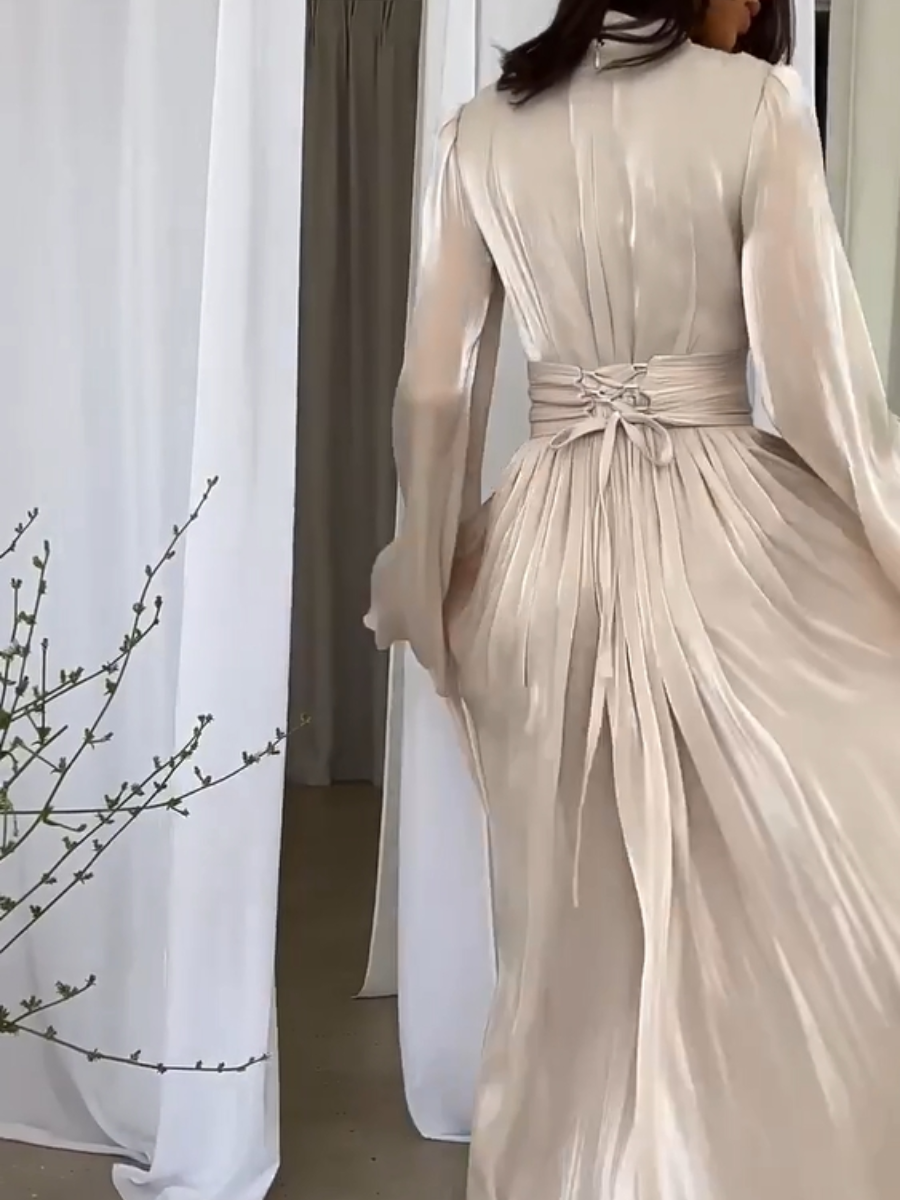 R&B | Stylisches Maxikleid mit Bindegürtel