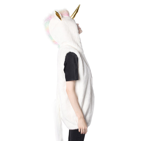 Damen Kuschelige Einhorn-Weste mit Kapuze R&B