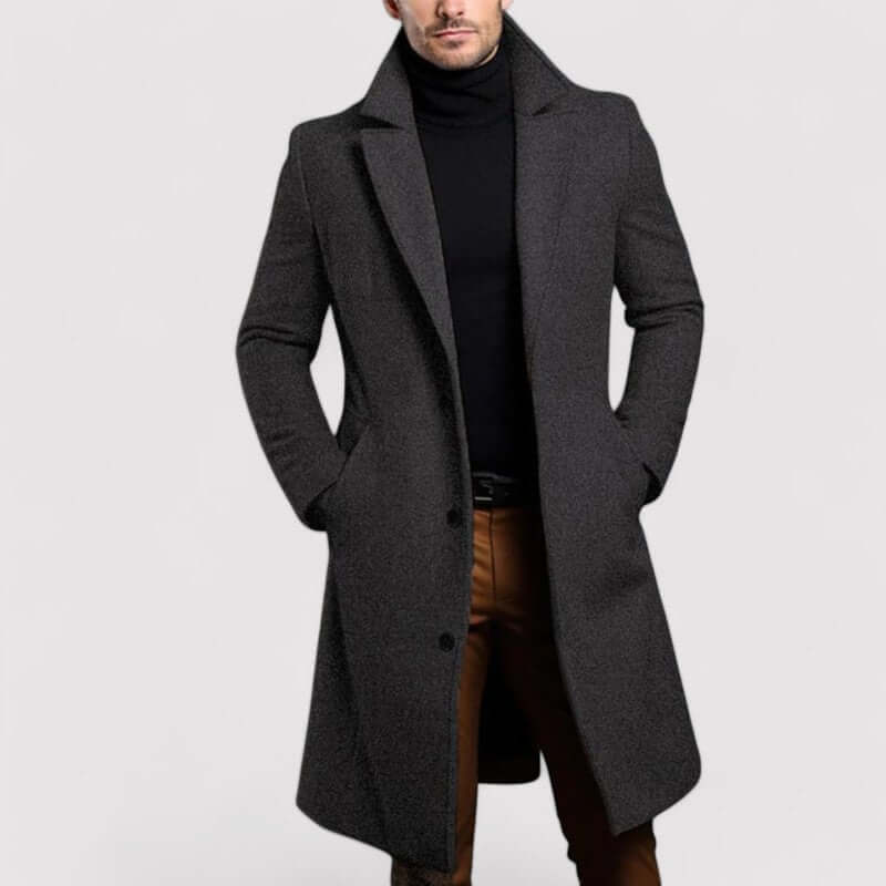 R&B | Herren Langer Winter Wollmantel