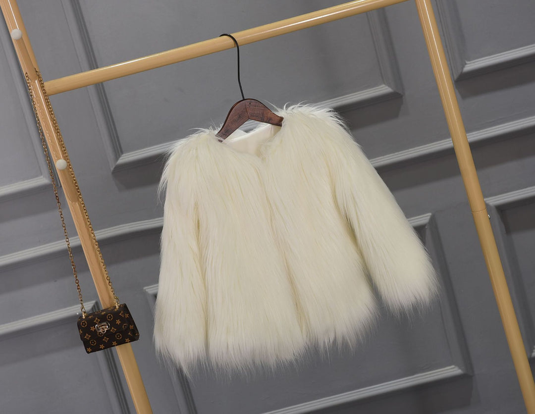 Damen Luxuriöser Kunstpelzjacke mit voluminösem Kragen R&B