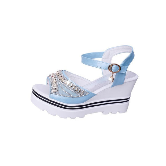 Damen Wedge-Sandalen mit funkelnden Akzenten und rutschfester Sohle R&B
