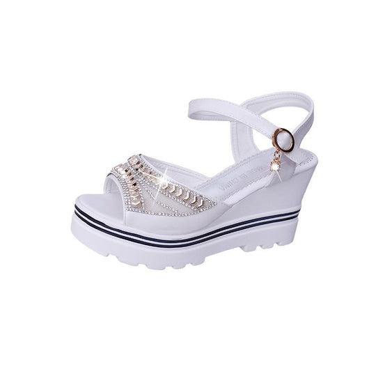 Damen Wedge-Sandalen mit funkelnden Akzenten und rutschfester Sohle R&B