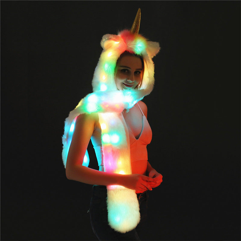 Damen LED Leuchtendes Einhorn-Schal R&B