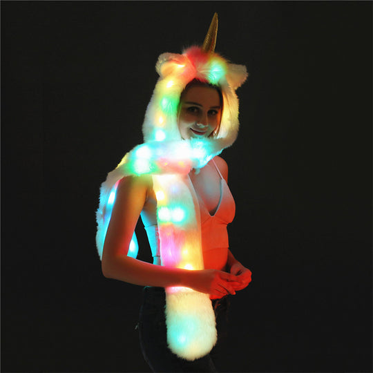 Damen LED Leuchtendes Einhorn-Schal R&B
