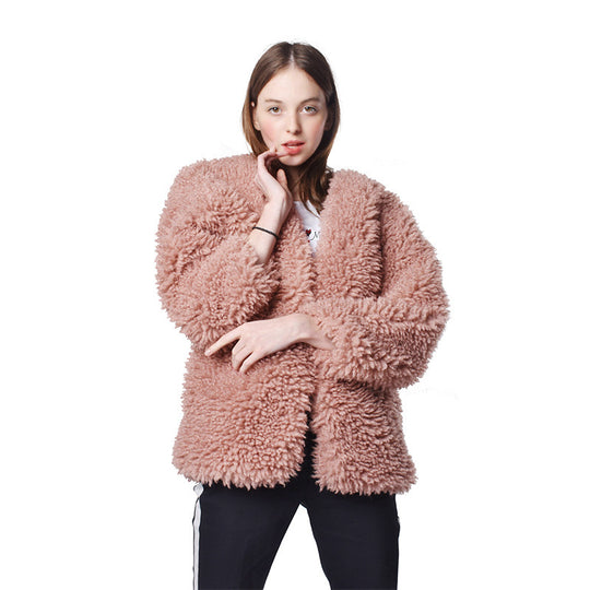 Damen Flauschige Teddyjacke R&B
