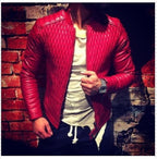 Herren modische Kunstlederjacke mit modernem Steppdesign