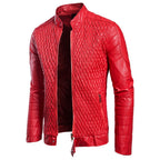 Herren modische Kunstlederjacke mit modernem Steppdesign