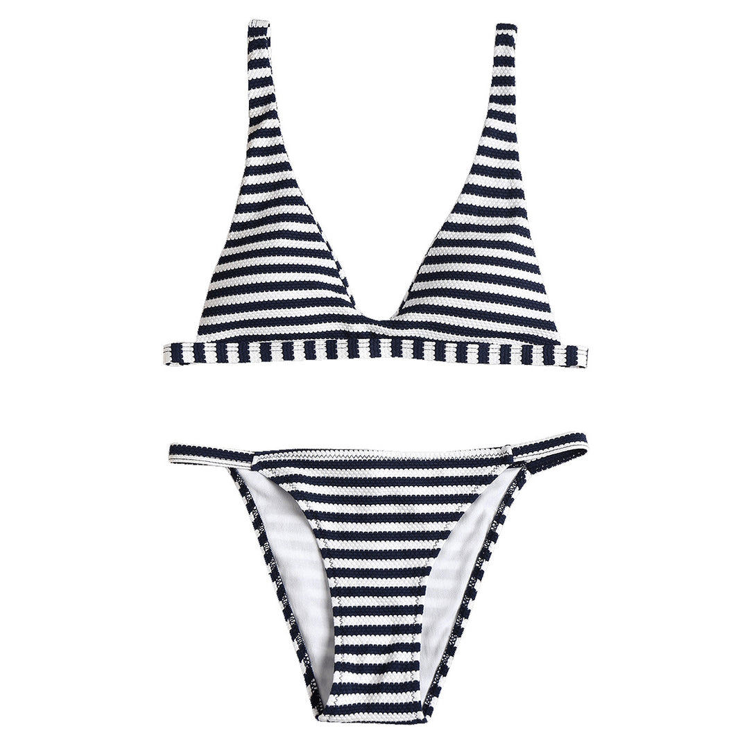Damen Bikini im maritimen Streifenmuster R&B