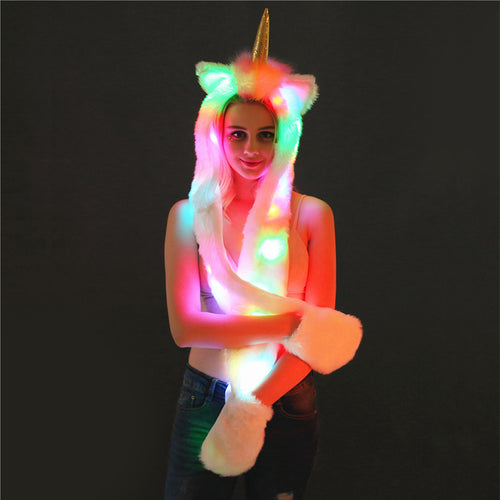 Damen LED Leuchtendes Einhorn-Schal R&B