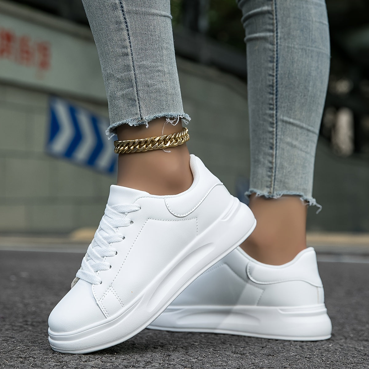 R&B | Damen Weiße Sneakers Casual