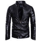 Herren modische Kunstlederjacke mit modernem Steppdesign