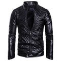Herren modische Kunstlederjacke mit modernem Steppdesign