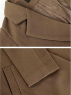R&B | Damen Winter Wollmantel mit spitzem Revers