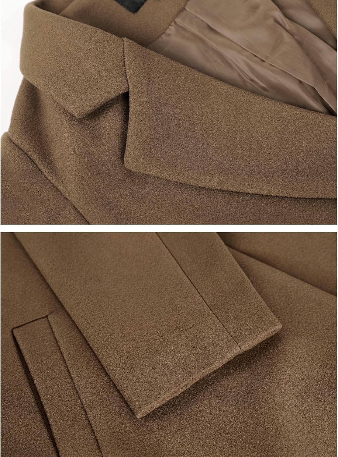 R&B | Damen Winter Wollmantel mit spitzem Revers
