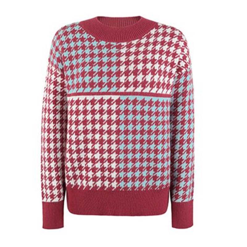R&B | Geometrischer Strickpullover Mit Trendigem Muster