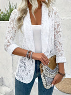 R&B | Offener Vorderer Floralspitzen Revers Blazer