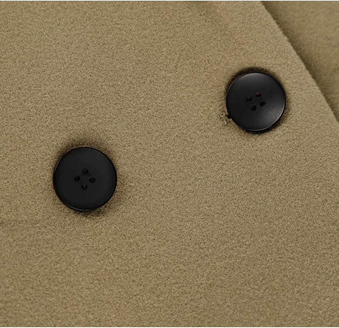 R&B | Damen Winter Wollmantel mit spitzem Revers