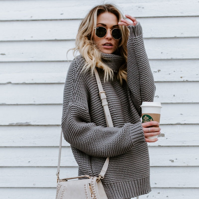 Damen kuscheliger Rollkragenpullover R&B